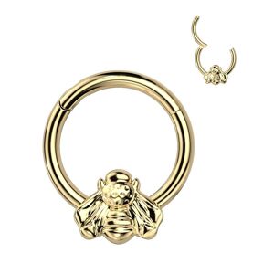 Piercing Street Piercing anneau segment titane G23 abeille dore (oreille, septum) - Dore