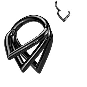 Piercing Street Piercing oreille anneau segment titane G23 triple chevrons noir - Noir