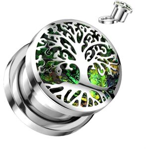 Piercing Street Piercing tunnel oreille arbre de vie opalescent - Argente