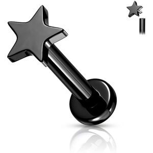 Piercing Street Piercing labret oreille titane noir etoile - Noir