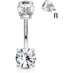 Piercing Street Piercing nombril vissage interne zircon blanc - Argente