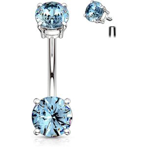 Piercing Street Piercing nombril vissage interne zircon turquoise - Argente