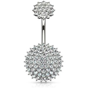 Piercing Street Piercing nombril bouclier pave de strass - Argente