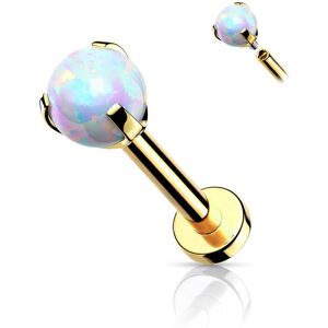 Piercing Street Piercing labret oreille dore opalite blanche - Dore