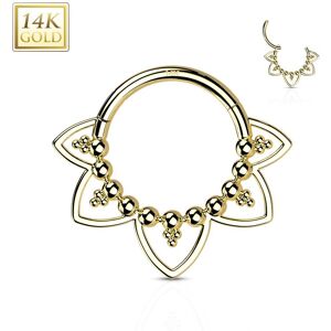 Piercing Street Piercing oreille anneau or jaune 14 carats septum daith filigrane perles - Dore