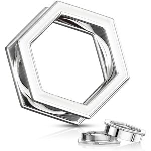 Piercing Street Piercing tunnel oreille hexagonal acier chirurgical - Argente