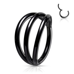 Piercing Street Piercing oreille anneau segment titane noir triple - Noir