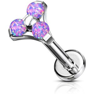 Piercing Street Piercing labret oreille triangle opalite violet - Argente