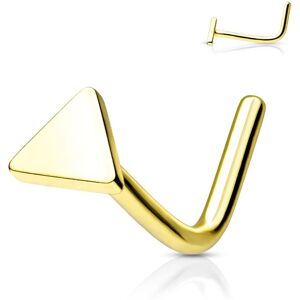 Piercing Street Piercing nez tige en L acier dore triangle - Dore