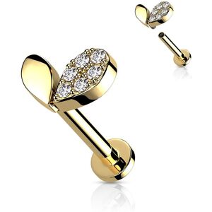 Piercing Street Piercing oreille labret coeur grandissant strass dore - Dore