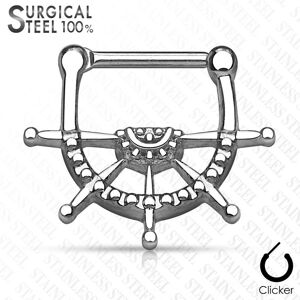 Piercing Street Piercing septum clipsable en acier chirurgical roue de navire - Argente