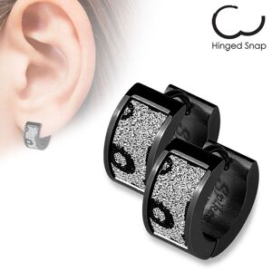 Piercing Street Paire boucles d'oreilles anneaux sable noir leopard - Noir