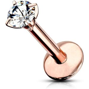 Piercing Street Piercing Labret Oreille Gemme Rond Titane Rose - Or Rose