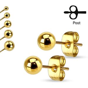 Piercing Street Paire Boucles d'oreille clous boule acier dore - Dore