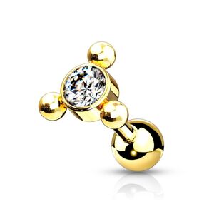 Piercing Street Piercing oreille cartilage helix dore cristal billes - Dore