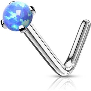 Piercing Street Piercing nez tige en L acier opale bleue - Argente