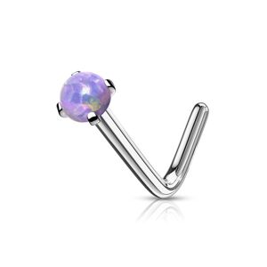 Piercing Street Piercing nez tige en L acier opale violette - Argente