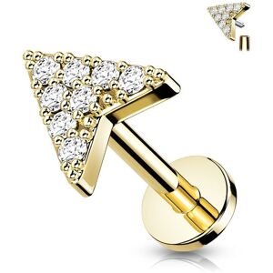 Piercing Street Piercing labret oreille chevron pave de strass acier dore - Dore