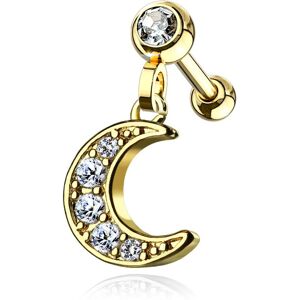 Piercing Street Piercing cartilage oreille pendentif croissant de lune plaque or - Dore