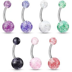 Piercing Street Lot de 7 piercing nombril boules glitter - Multicolore