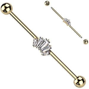 Piercing Street Piercing industriel oreille couronne doree baguettes - Dore