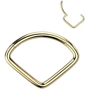 Piercing Street Piercing oreille anneau segment titane dore chevron - Dore