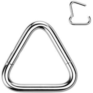 Piercing Street Piercing oreille anneau segment titane argente triangle - Argente