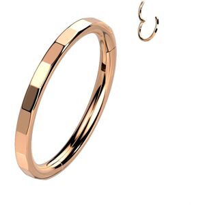 Piercing Street Piercing oreille anneau segment titane facettes rectangulaires or rose - Or Rose