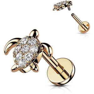 Piercing Street Piercing labret oreille tortue pavee rose - Or Rose