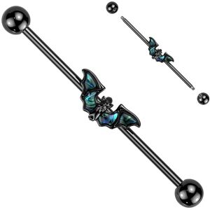 Piercing Street Piercing industriel oreille chauve souris abalone - Noir