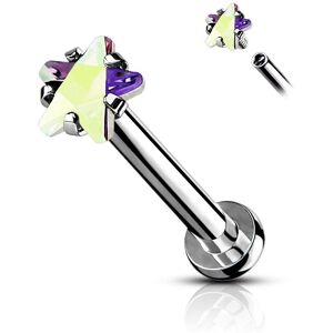 Piercing Street Piercing oreille labret pierre etoile aurore boreale - Argente