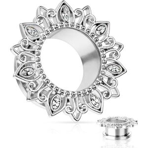 Piercing Street Piercing tunnel oreille argente tribal fleur de lotus - Argente