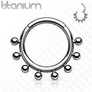 Piercing Street Piercing anneau segment titane avec spheres (septum, daith) - Argente