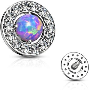 Piercing Street Piercing microdermal opalite violet entouree de strass - Argente