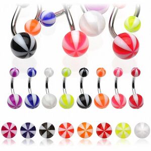 Piercing Street Lot de 8 piercing nombril boules candy bicolores - Multicolore