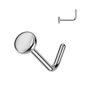 Piercing Street Piercing nez tige en L titane argente disque plat - Argente