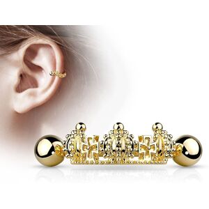 Piercing Street Piercing oreille helix manchette triple couronne plaque or - Dore