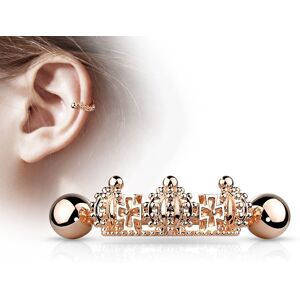 Piercing Street Piercing oreille helix manchette triple couronne plaque or rose - Or Rose