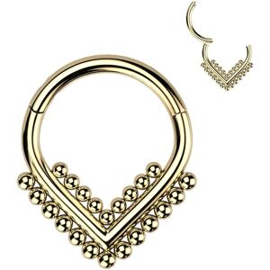 Piercing Street Piercing anneau segment titane dore chevron perle (oreille, daith, septum) - Dore