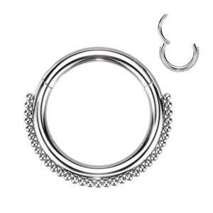 Piercing Street Piercing oreille anneau argente ligne de perles - Argente