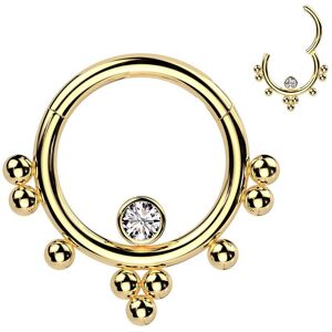 Piercing Street Piercing anneau dore cluster billes et zircon (oreille, septum) - Dore