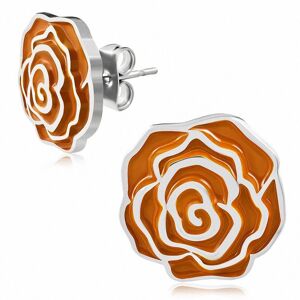 Piercing Street Paire Boucles d'oreille acier inoxydable dore fleur jaune - Dore