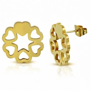 Piercing Street Paire Boucles d'oreille acier inoxydable dore multiples coeurs - Dore