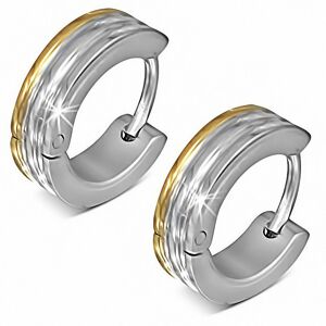Piercing Street Paire boucles d'oreilles anneaux fantaisie bord cuivre - Argente