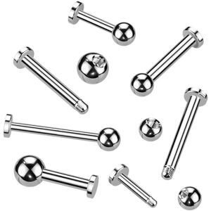 Piercing Street Piercing oreille Labret Boule Titane ASTM F-136 - Argente