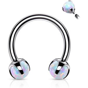 Piercing Street Piercin fer a cheval opale synthetique blanc (oreille, daith, septum) - Argente