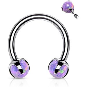 Piercing Street Piercing fer a cheval opale synthetique violet (oreille, daith, septum) - Argente