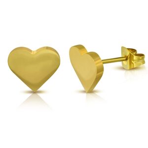 Piercing Street Paire Boucles d'oreille acier inoxydable avec coeur dore - Argente