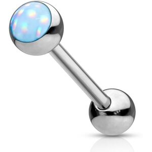 Piercing Street Piercing langue acier pierre lumineuse bleu - Argente