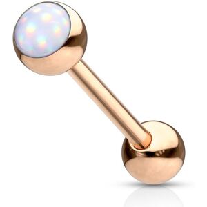 Piercing Street Piercing langue acier rose pierre lumineuse blanc - Or Rose